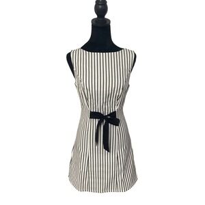 Wild Fable Black White Striped Sleeveless A Line Mini Dress Black Bow Women's XS